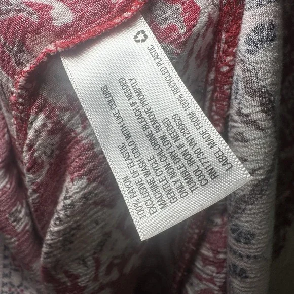 Knox Rose Red Paisley Midi Dress with Black & Cream Border - Picture 8 of 9